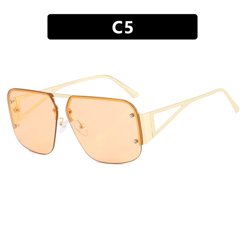 Women’s Futuristic Sunglasses with Square Frame and Mirrored Lenses Kalsten