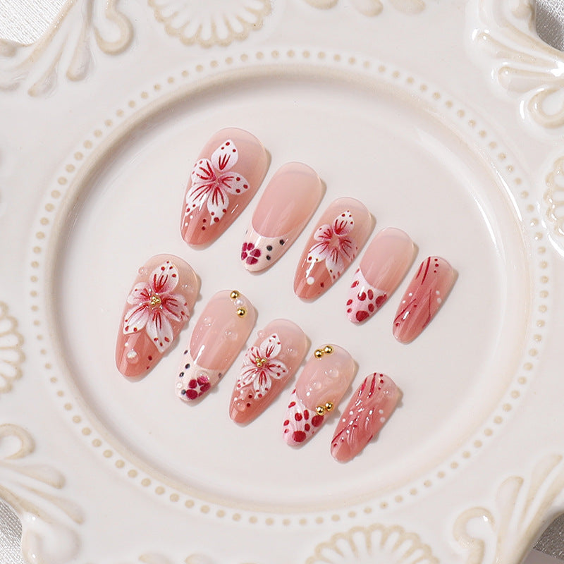 Premium Decorative Floral Press-On Nail Tips Kalsten