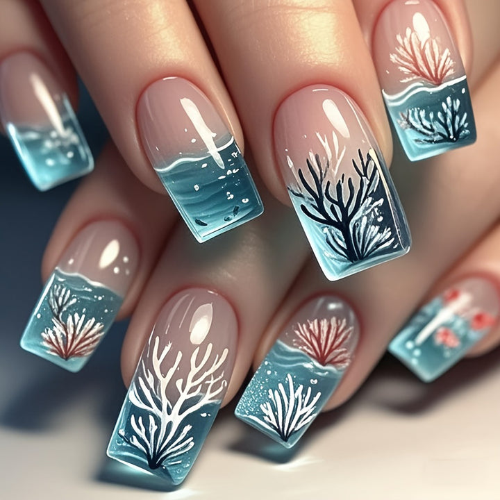Artificial Nails in Stylish Coral Design Kalsten