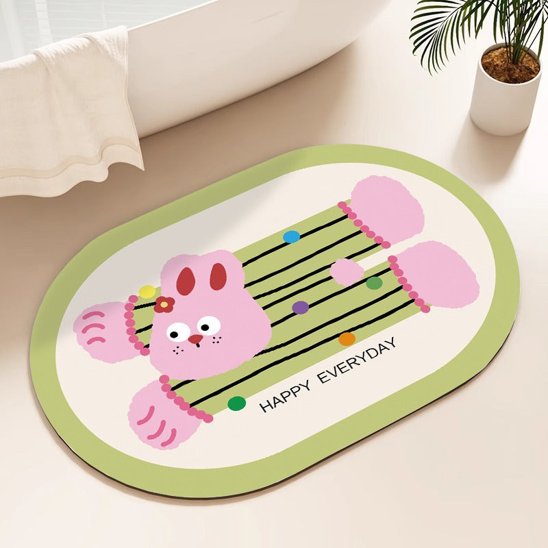 Playful Cartoon-Themed Bath Mat Kalsten