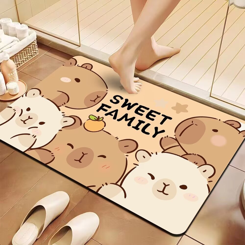 Playful Cartoon Design Bath Mat
