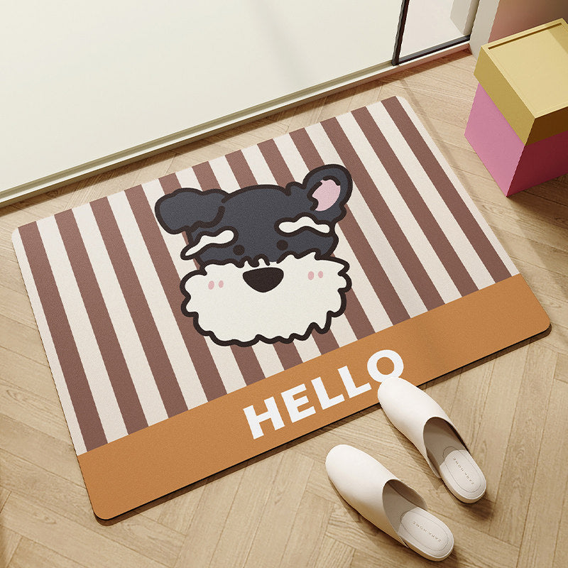 Playful Dog-Themed Welcome Mat