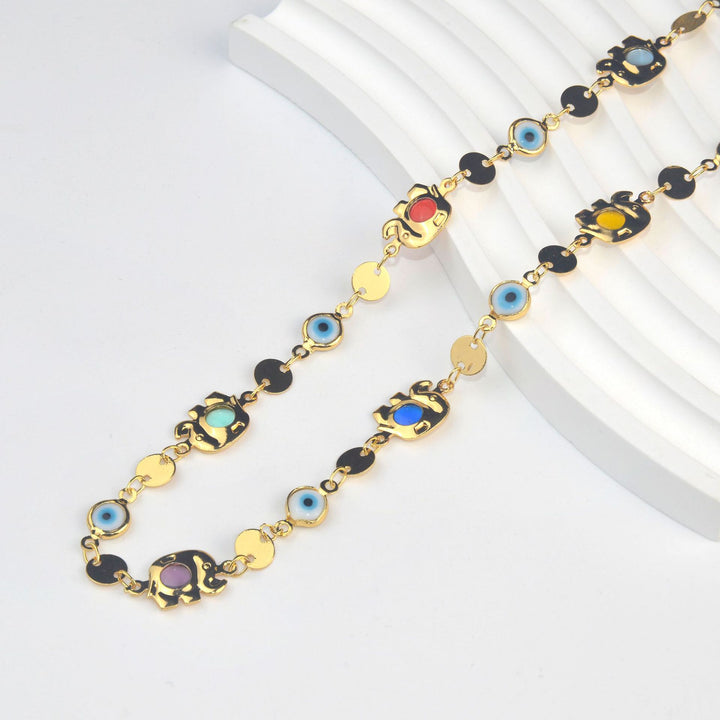 Colorful Eye Charm Statement Necklace Kalsten