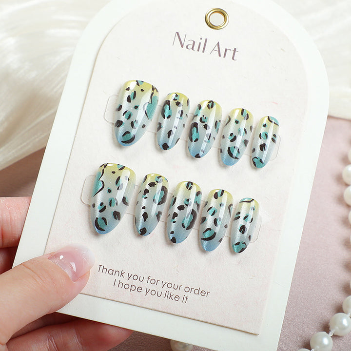 Artistic Cheetah Print Press-On Nail Art Kalsten