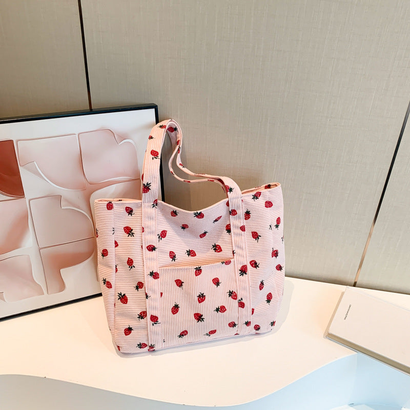 WoStylish Corduroy Shopping Tote Kalsten