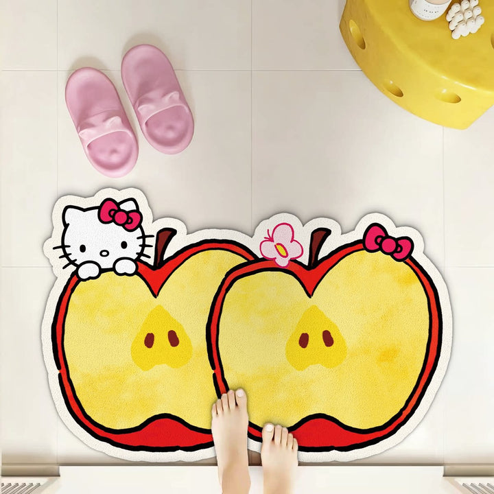 Cartoon Fruit-Themed Bath Mat