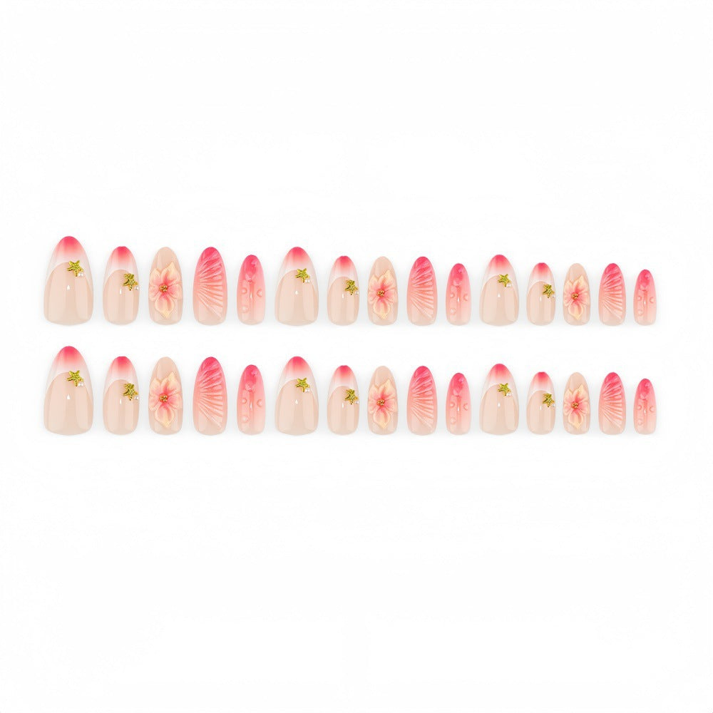 Artificial nails with flower and glitter accents Kalsten