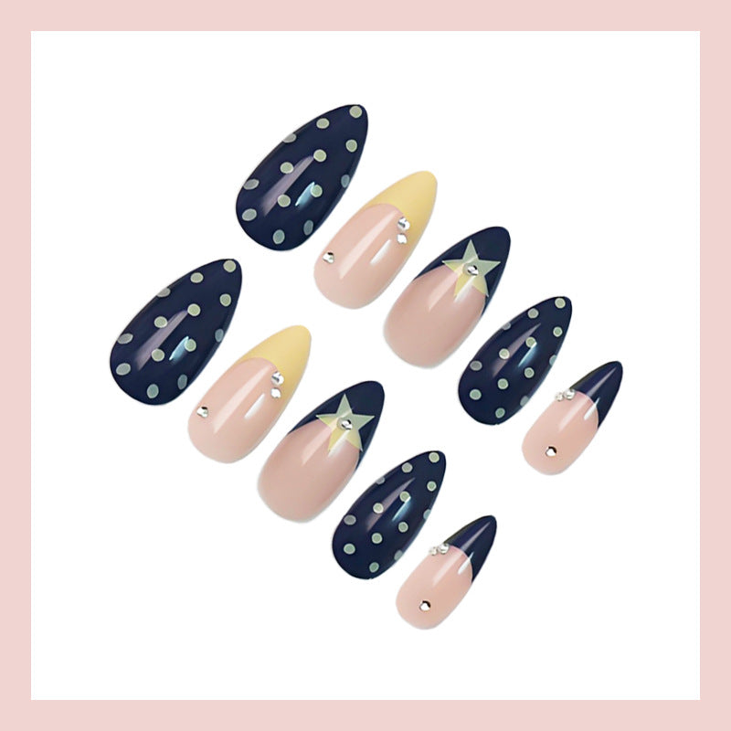 Artificial nail set with creative star and dot patterns Kalsten