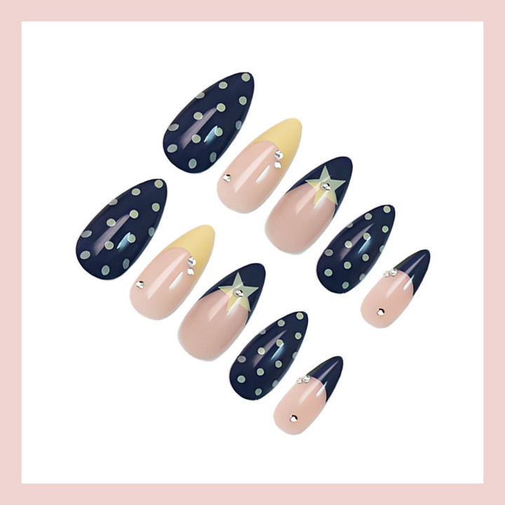 Artificial nail set with creative star and dot patterns Kalsten