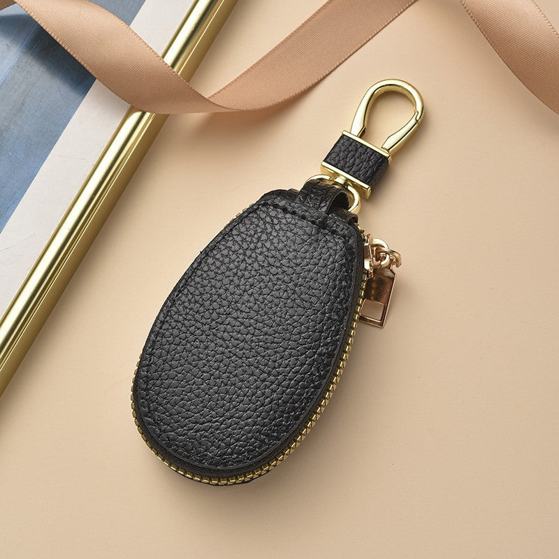 Compact Textured Leather Keychain Pouch Kalsten