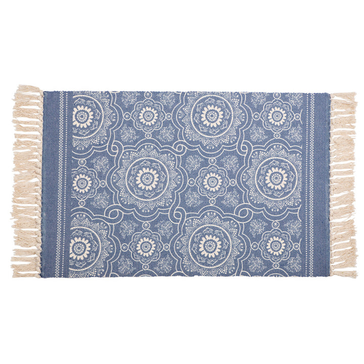 Decorative runner for dining table and console in Boho-Mandala design with fringes Kalsten