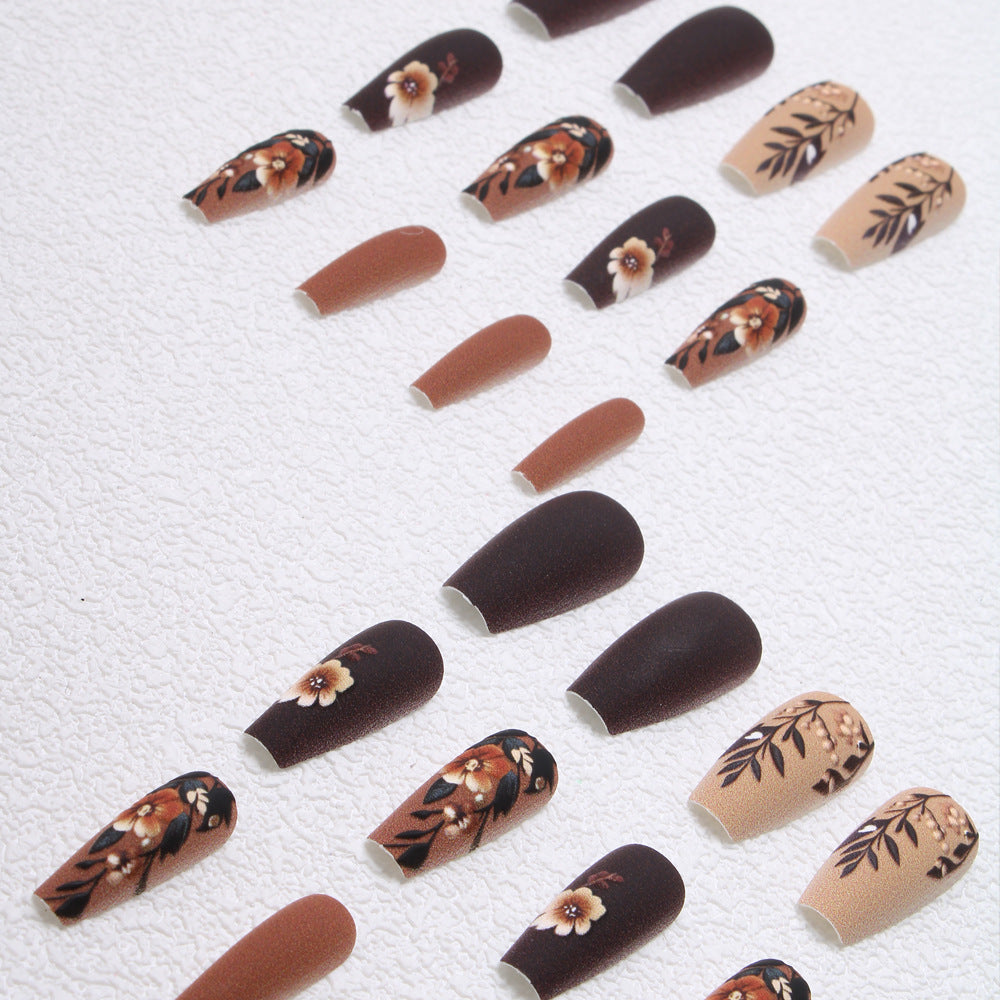 Elegant Floral Matte Press-On Nails Kalsten