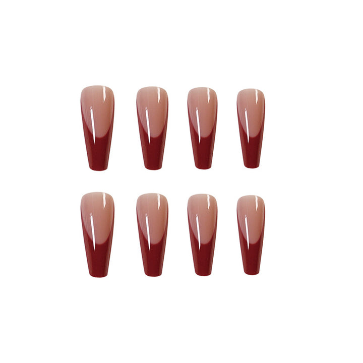 Elegant artificial nails with high-gloss finish and prominent French tip Kalsten