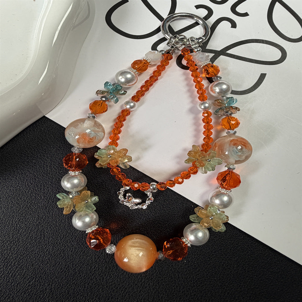 Floral Beaded Charm Necklace Kalsten