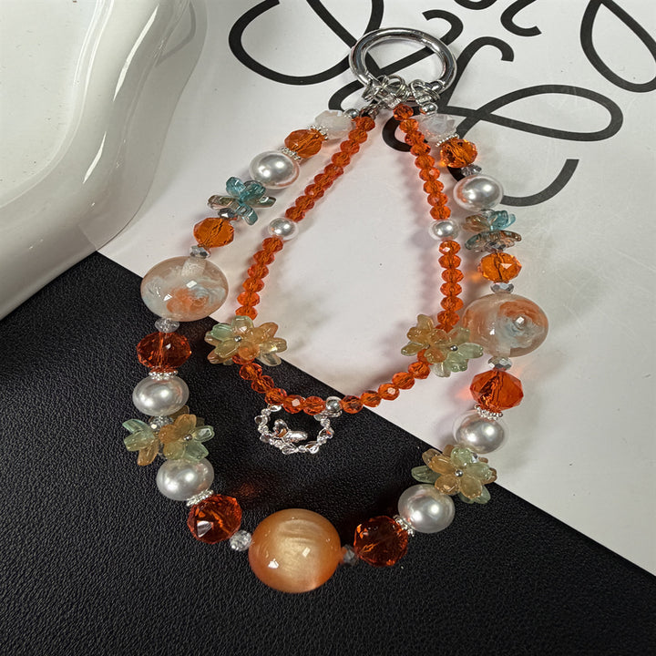 Floral Beaded Charm Necklace Kalsten