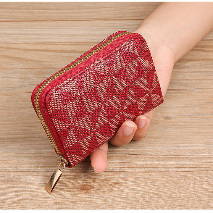 Geometric Patterned Zip Coin Pouch