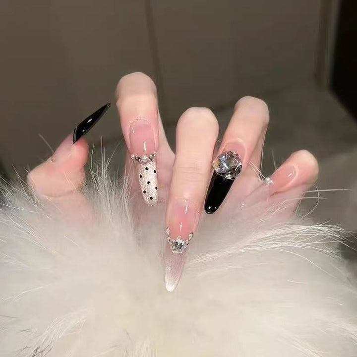 Luxury Stiletto Press-On Nail Extensions with Rhinestone Accents Kalsten