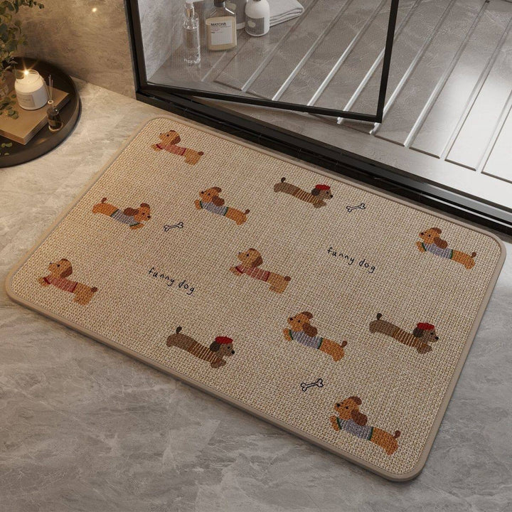 Playful Dog-Themed Bath Mat Kalsten