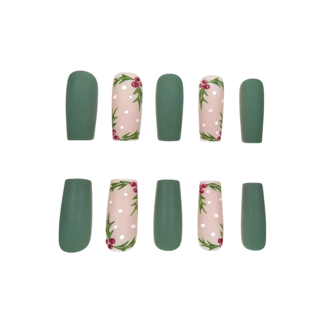 Festive Holly Nail Art Enhancements Kalsten