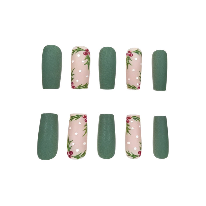 Festive Holly Nail Art Enhancements Kalsten