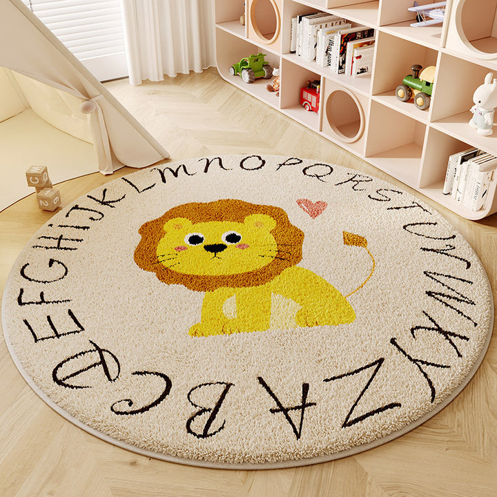 Cartoon-Themed Round Area Rug