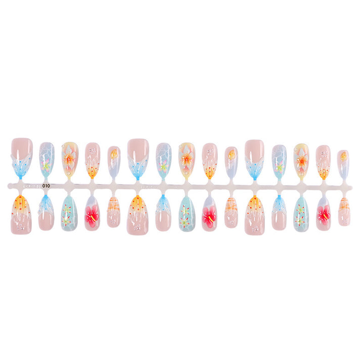Artificial nail set with colorful floral and maritime designs Kalsten
