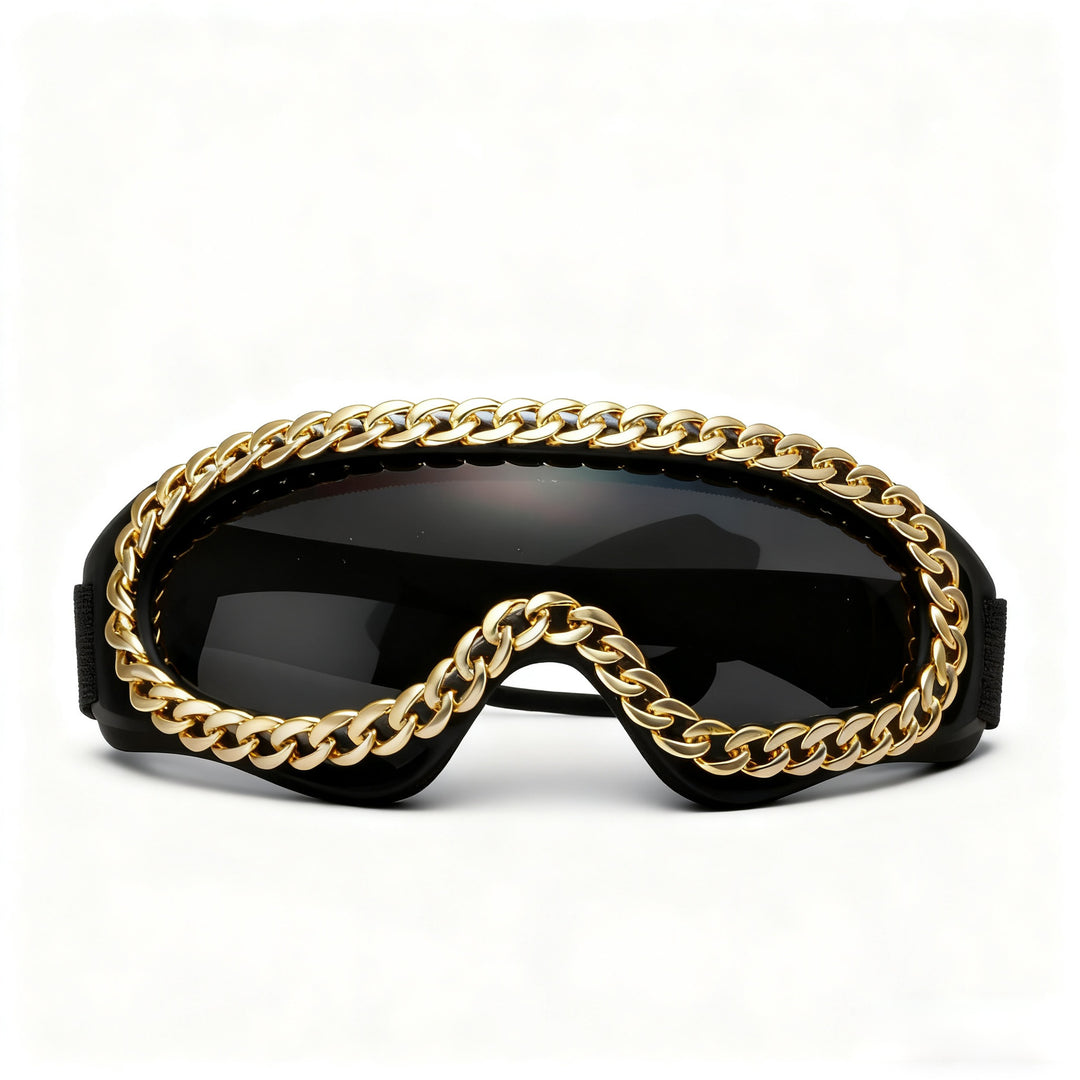 Women's fashionable sports sunglasses with golden chain decoration Kalsten