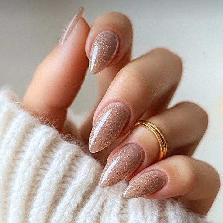 Premium Glittering Almond-Shaped Press-On Nails Kalsten