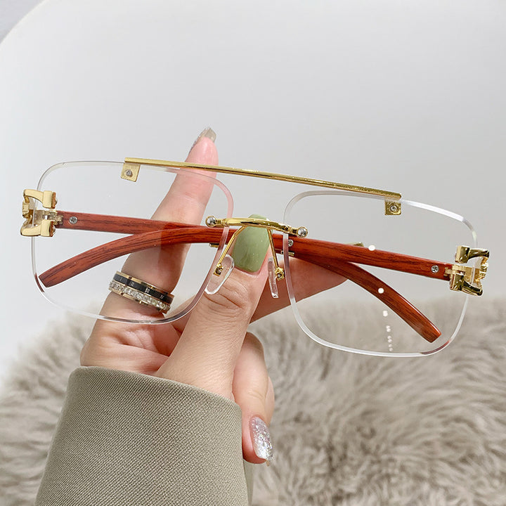 Women's fashionable glasses with stylish wooden frame Kalsten