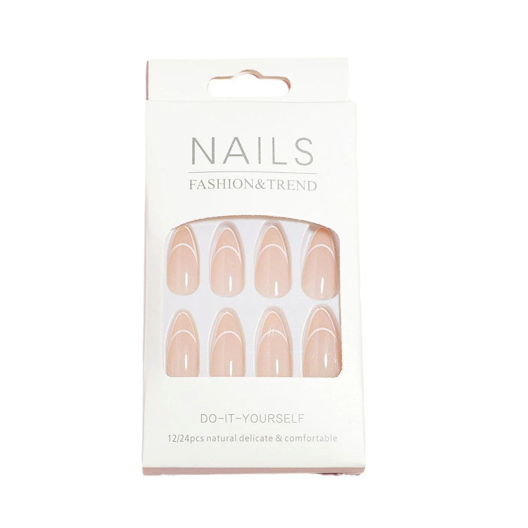 Almond-Shaped Press-On Nails with Elegantly Curved French Tips Kalsten