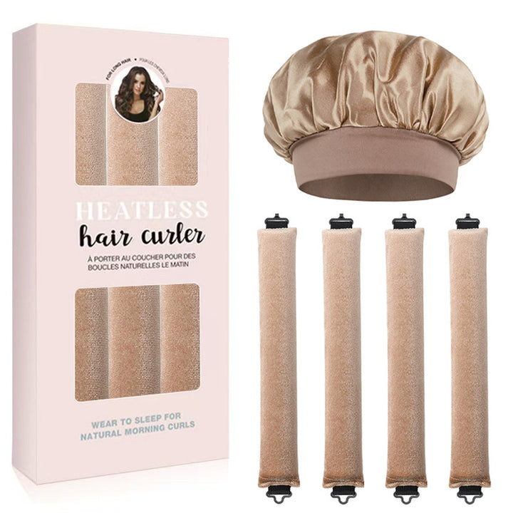 Satin Sleep Cap and Hair Rollers