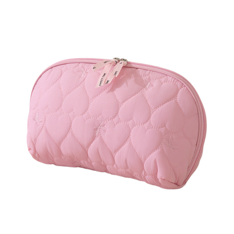 Heart-Quilted Makeup Pouch Kalsten