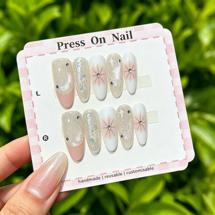 Artistic Floral Press-On Nail Set  1791773803