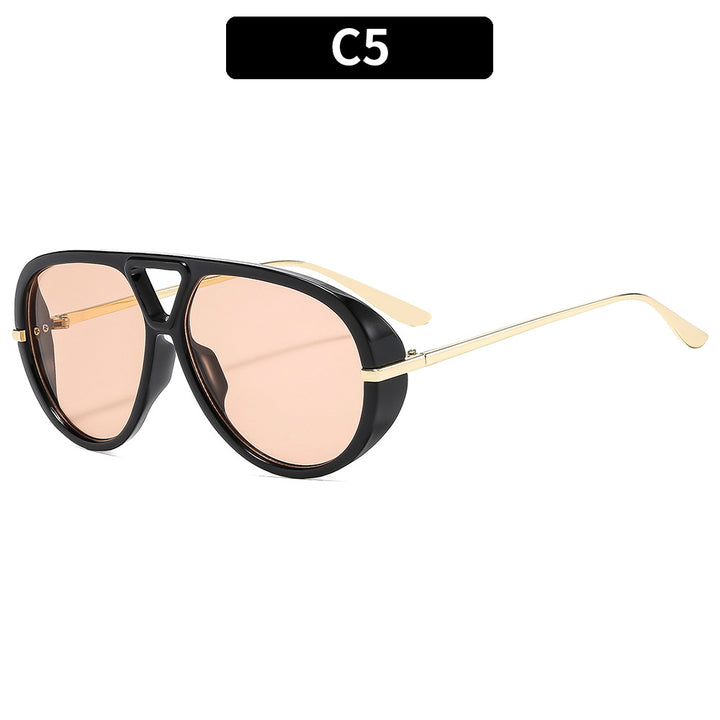 Oversized Aviator Sunglasses with Gradient Lenses
