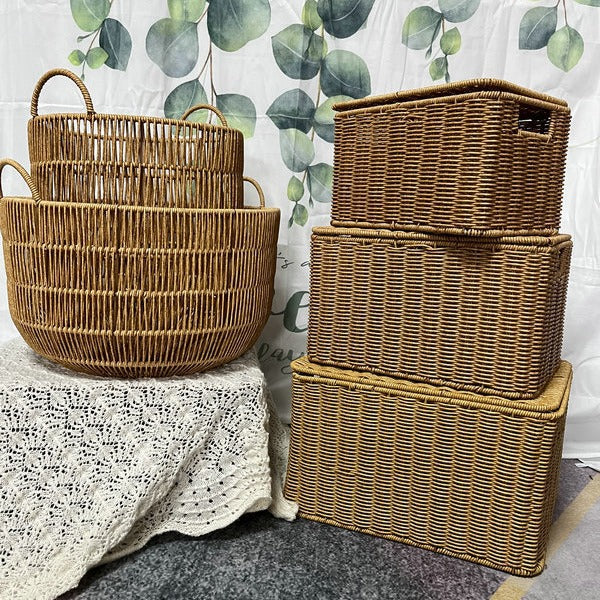 Contemporary Rectangular Woven Storage Bin Kalsten