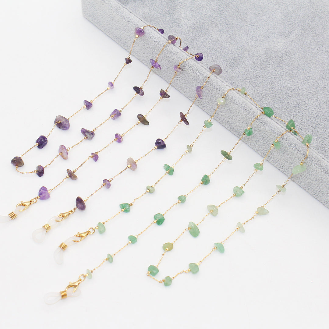 Elegant Crystal-Embellished Eyewear Chain Kalsten
