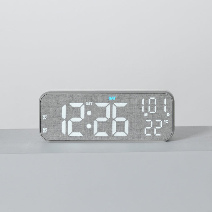 Digital wooden alarm clock with temperature and day of the week display Kalsten