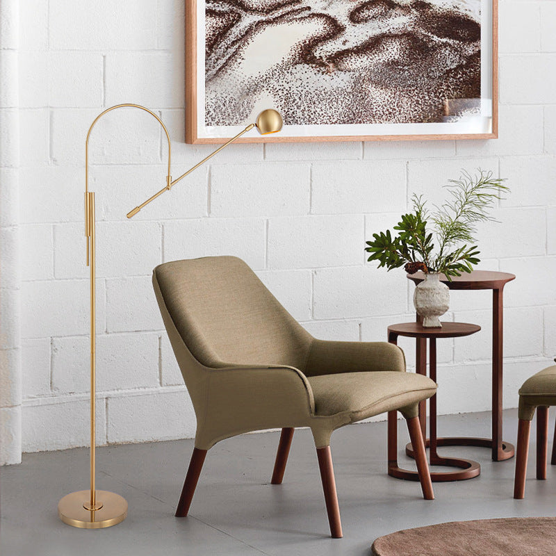 Minimalist Adjustable Floor Lamp with Gold Finish