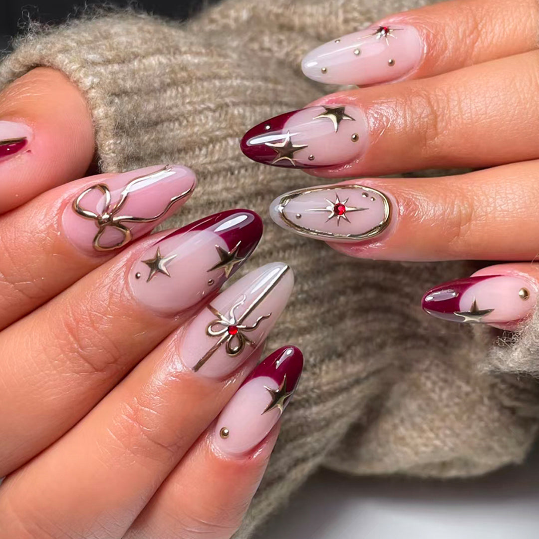 Luxury artificial fingernails with glamorous embellishments Kalsten