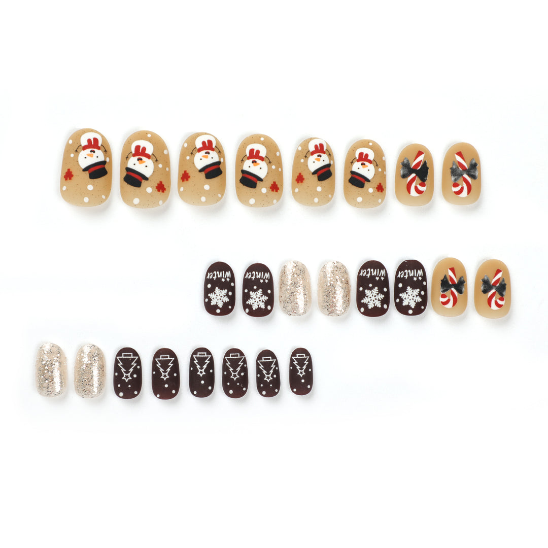 Sparkling winter nail extensions with festive designs Kalsten