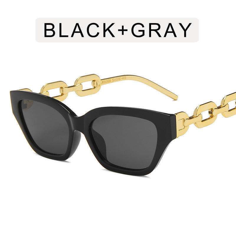 Chic Cat-Eye Sunglasses with Statement Chain Kalsten