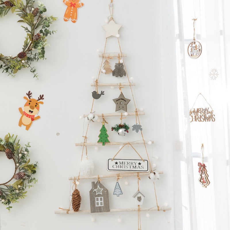 Wooden Christmas Tree Wall Decoration