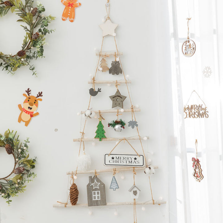 Wooden Christmas Tree Wall Decoration