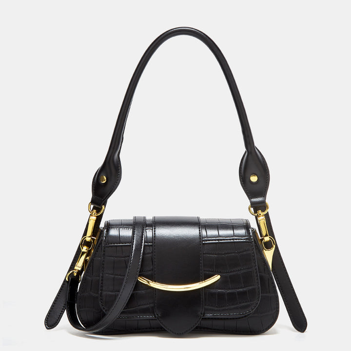 Crocodile-Embossed Mini Shoulder Bag