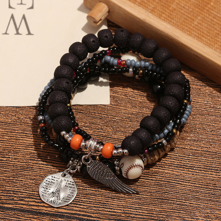Bohemian Layered Beaded Charm Bracelet Kalsten