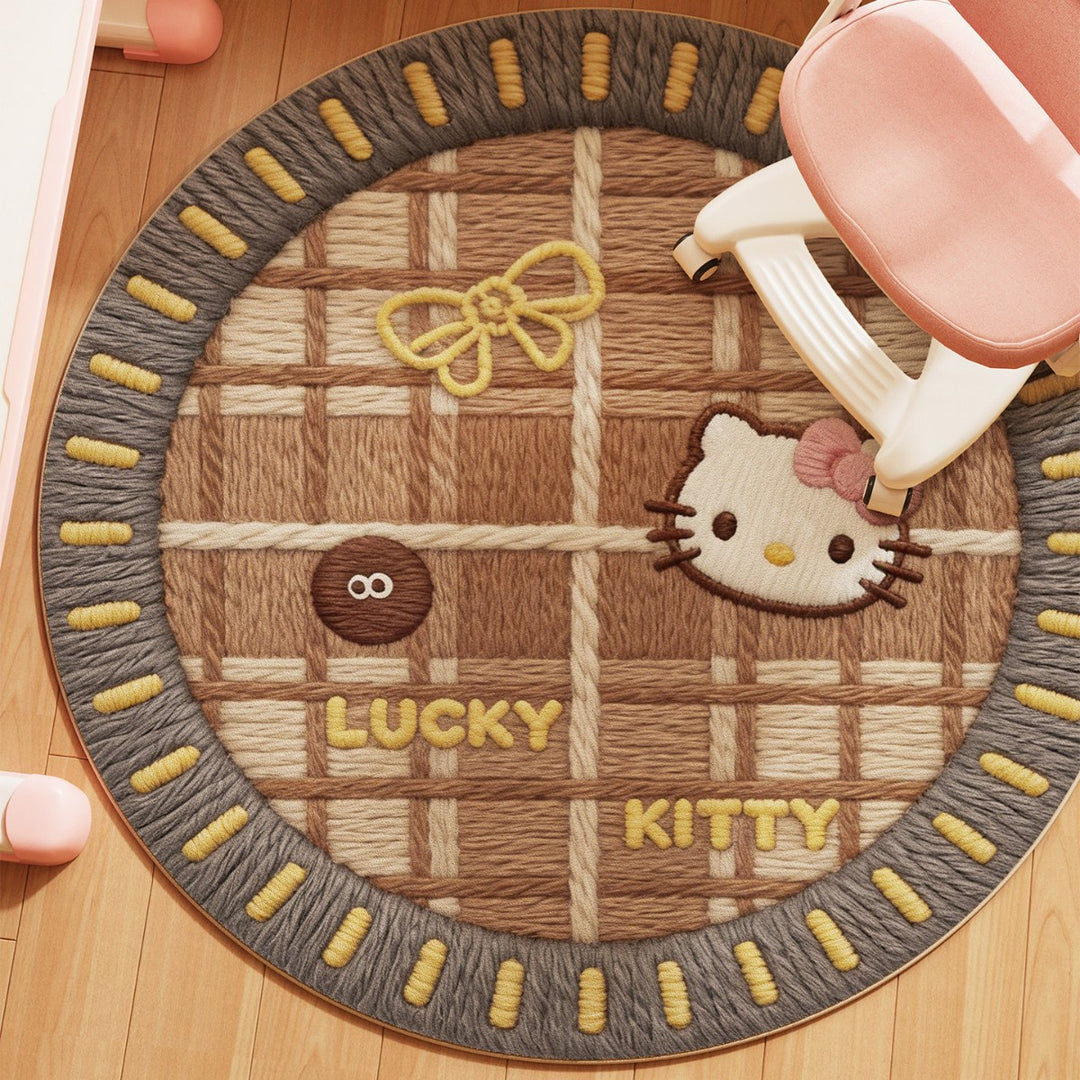 Playful Cartoon-Themed Round Area Rug