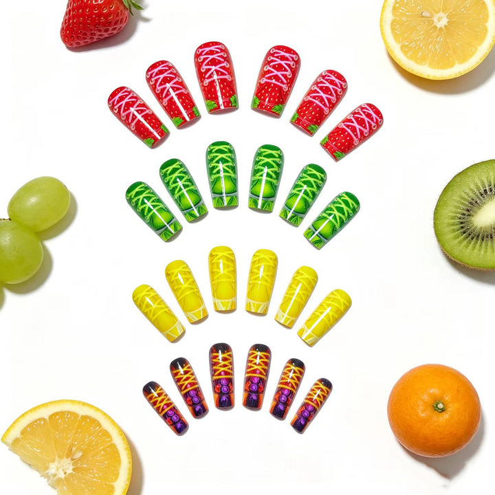 Creative art nails in colorful sneaker design Kalsten