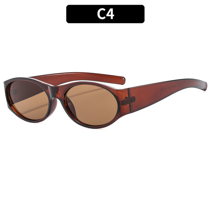 Vintage-Inspired Sleek Oval Sunglasses