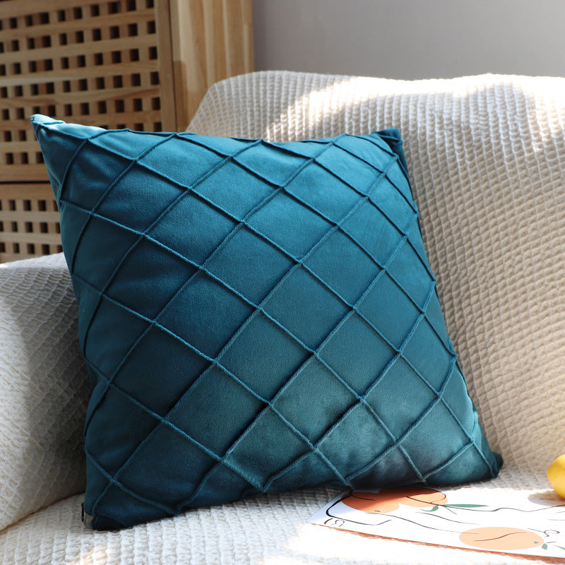 Square velvet cushion cover with quilted diamond texture Kalsten