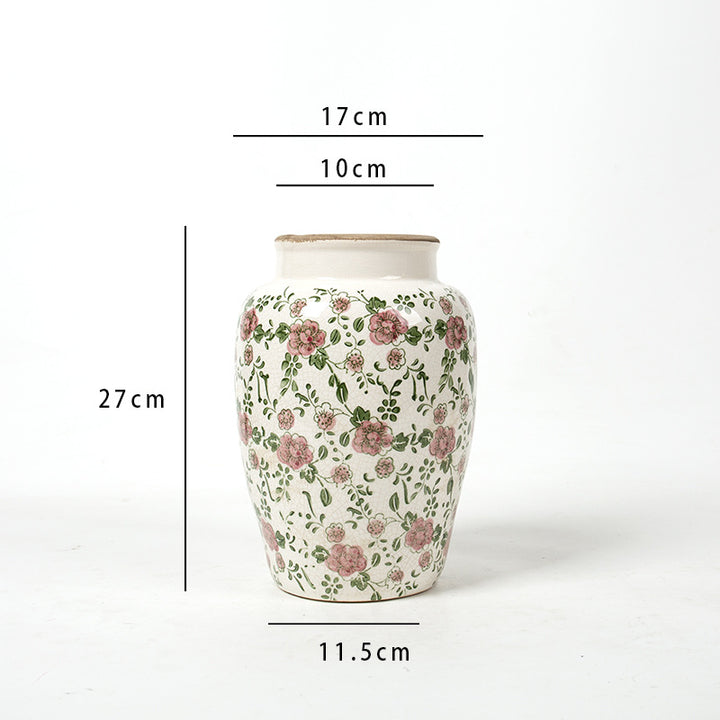Floral Ceramic Vase with Artistic Design Kalsten